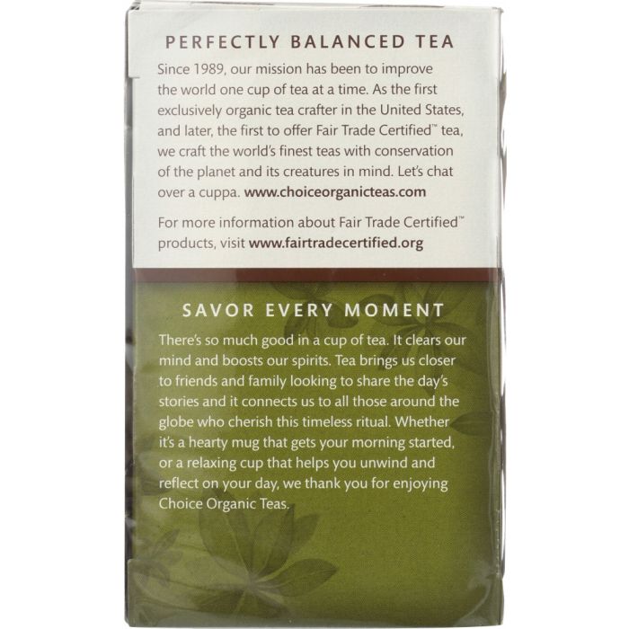 CHOICE TEA: Organic Jasmine Green Tea, 16 bg