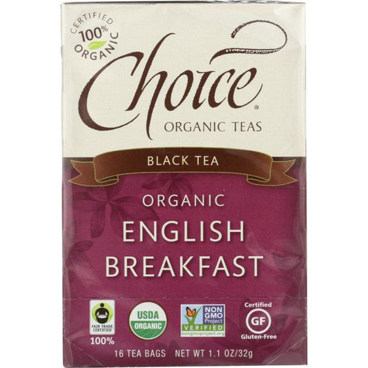 CHOICE TEA: Organic English Breakfast Tea, 16 bg