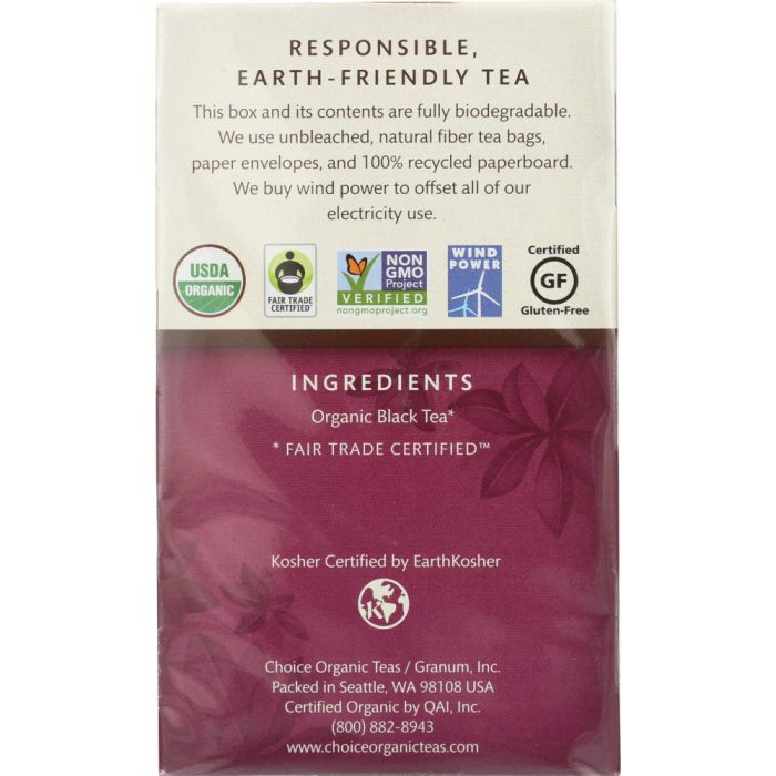 CHOICE TEA: Organic English Breakfast Tea, 16 bg