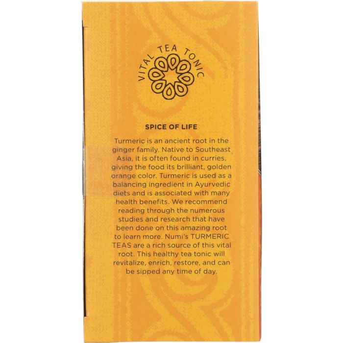 NUMI TEAS: Organic Turmeric Tea Three Roots, 12 Tea Bags