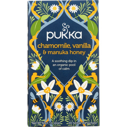 PUKKA HERBS: Chamomile Vanilla & Manuka Honey Herbal Tea, 20 bg