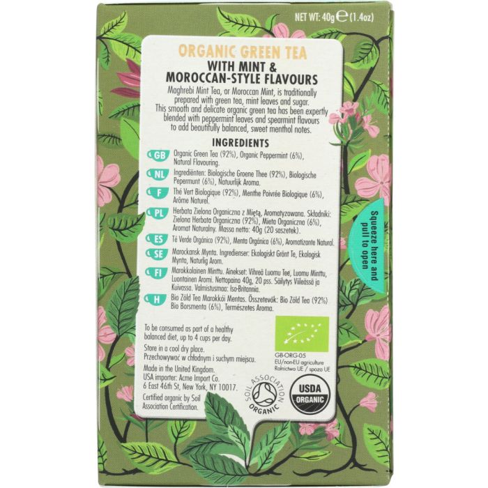 HEATH AND HEATHER: Organic Green Tea with Moroccan Mint