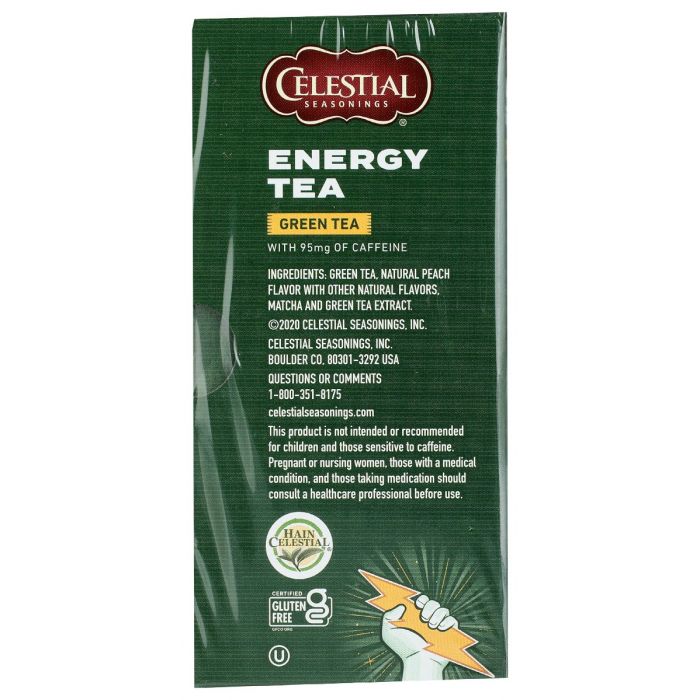 CELESTIAL SEASONINGS: Energy Green Tea With Caffeine, 12 bg