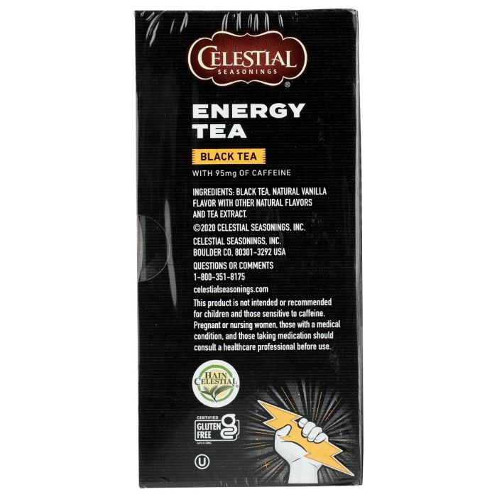 CELESTIAL SEASONINGS: Energy Black Tea With Caffeine, 12 bg